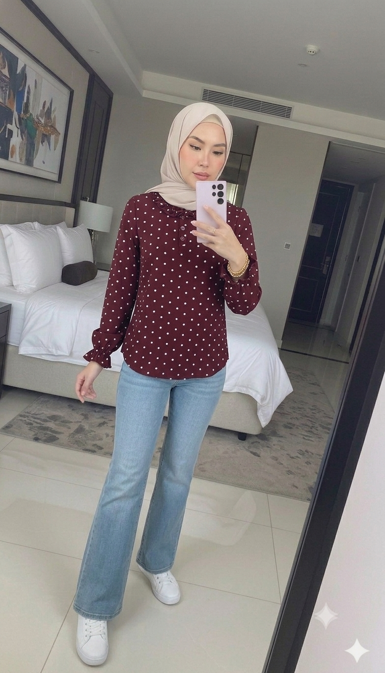 Polka Button Basic Top