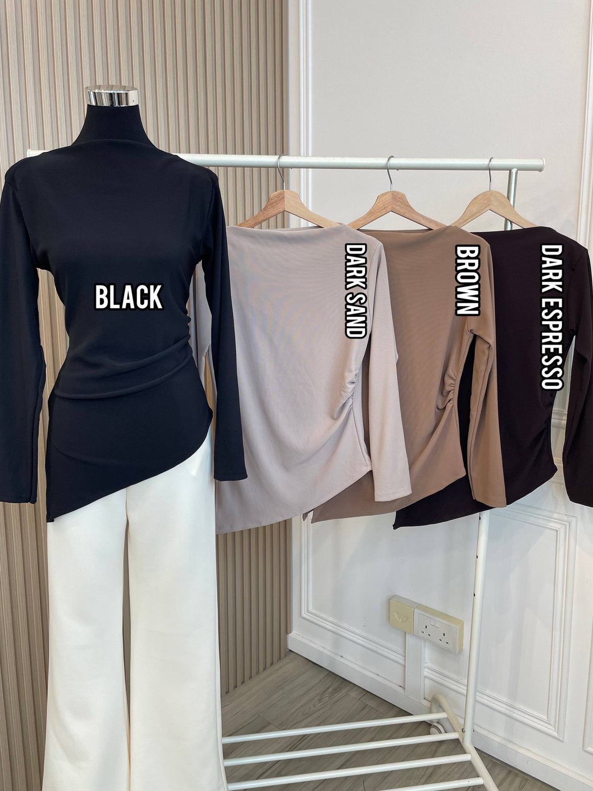 Side Slit Ruched Basic Top