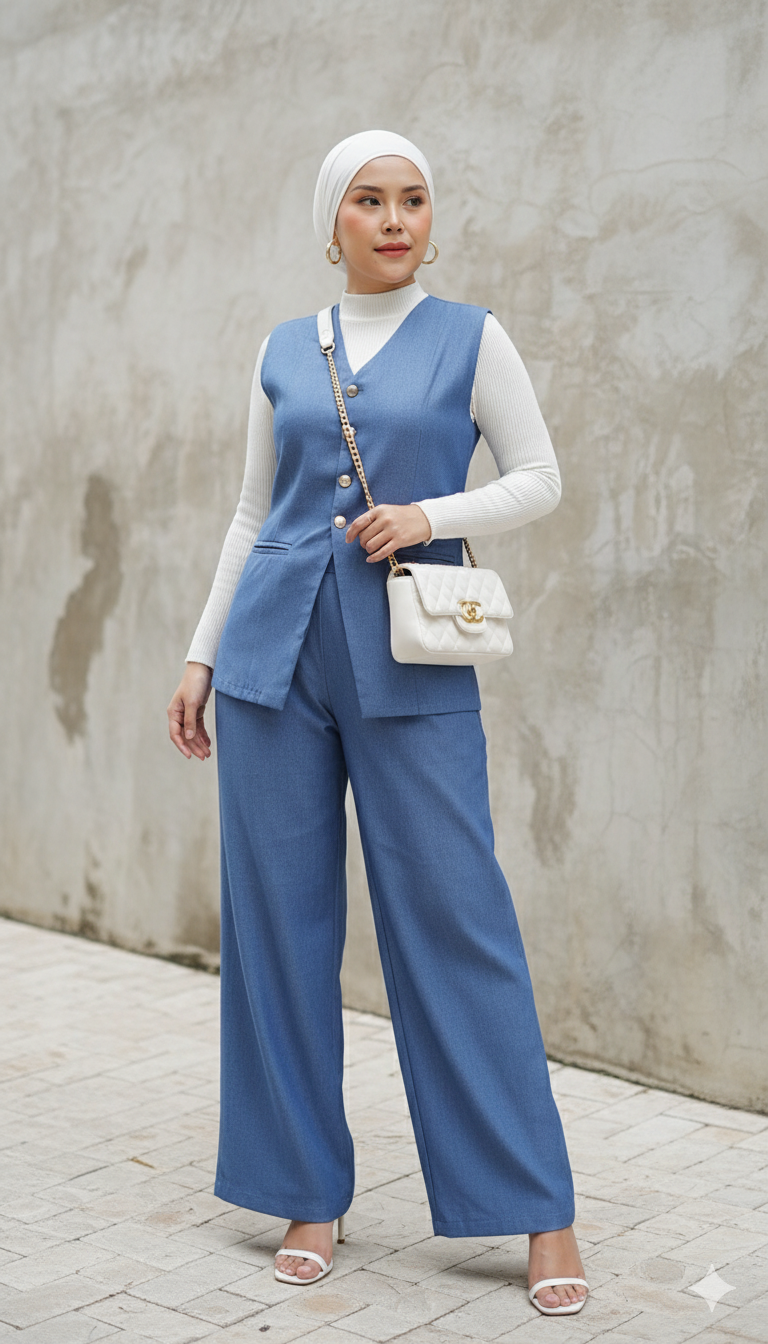 Arielle Vest Denim Pant Set