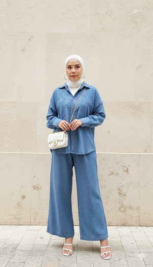 Oversize Denim Pant Set